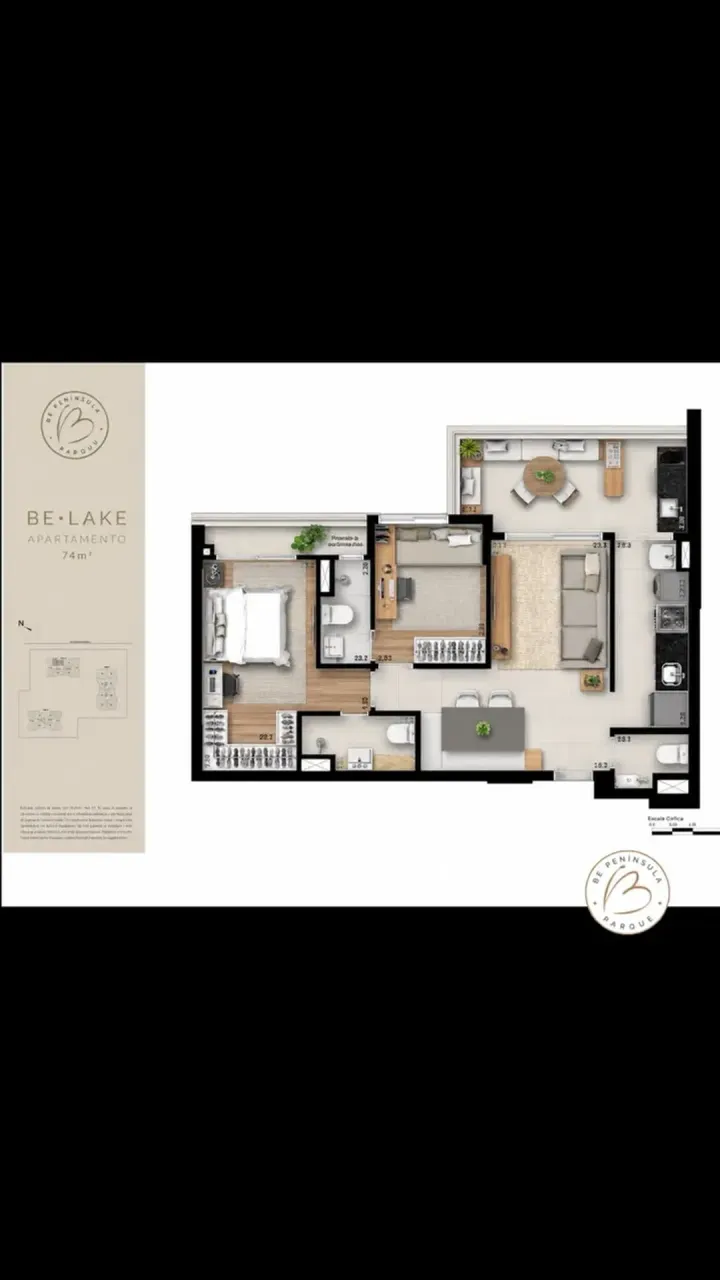 Apartamento mobiliado, 74 m², com máquina de lavar — photo 4