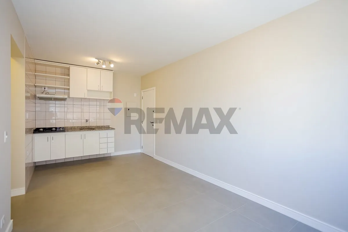 Apartamento de 1 quarto com 1 vaga e cozinha aberta