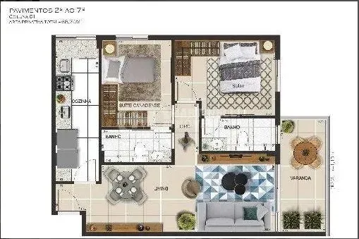 Apartamento de 1 quarto com cozinha integrada e vaga — photo 4