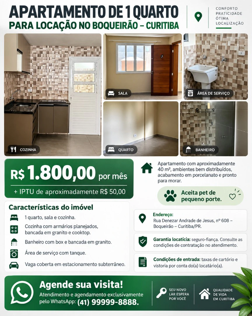 One-bedroom, 50 m² apartment in Curitiba — photo 14