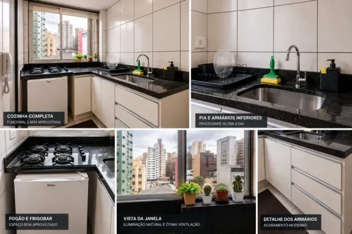 Estudio amueblado con cocina abierta y cocina a gas — photo 2