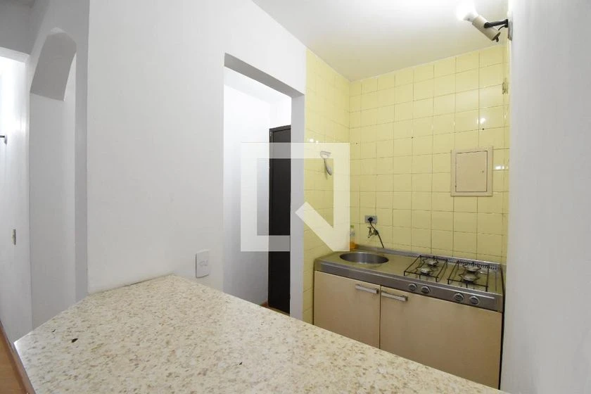 1-bedroom apartment with open-plan kitchen and gas stove