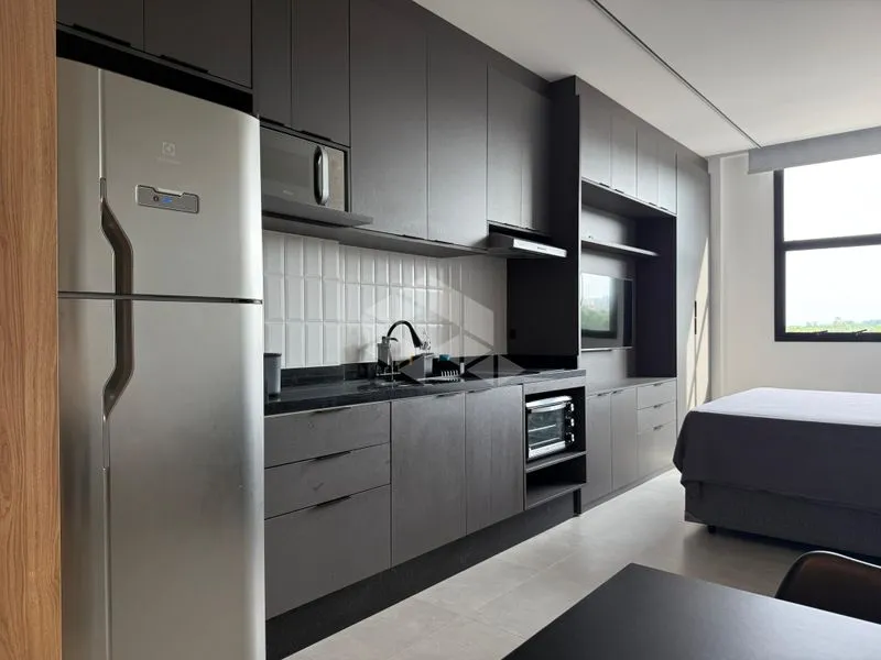 Studio mobiliado de 27 m² com 1 quarto e 1 banheiro