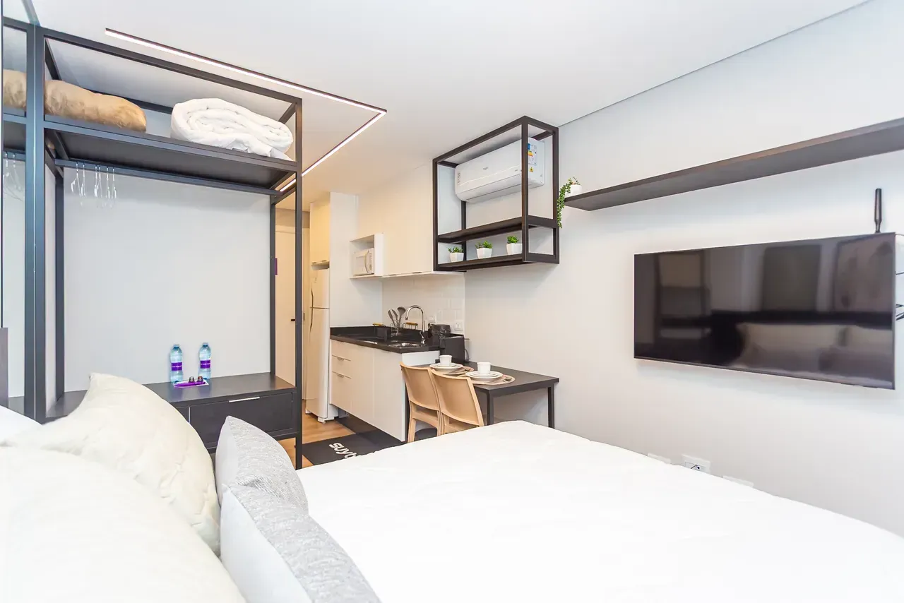 Apartamento mobiliado de 1 dormitório com box de vidro — photo 6