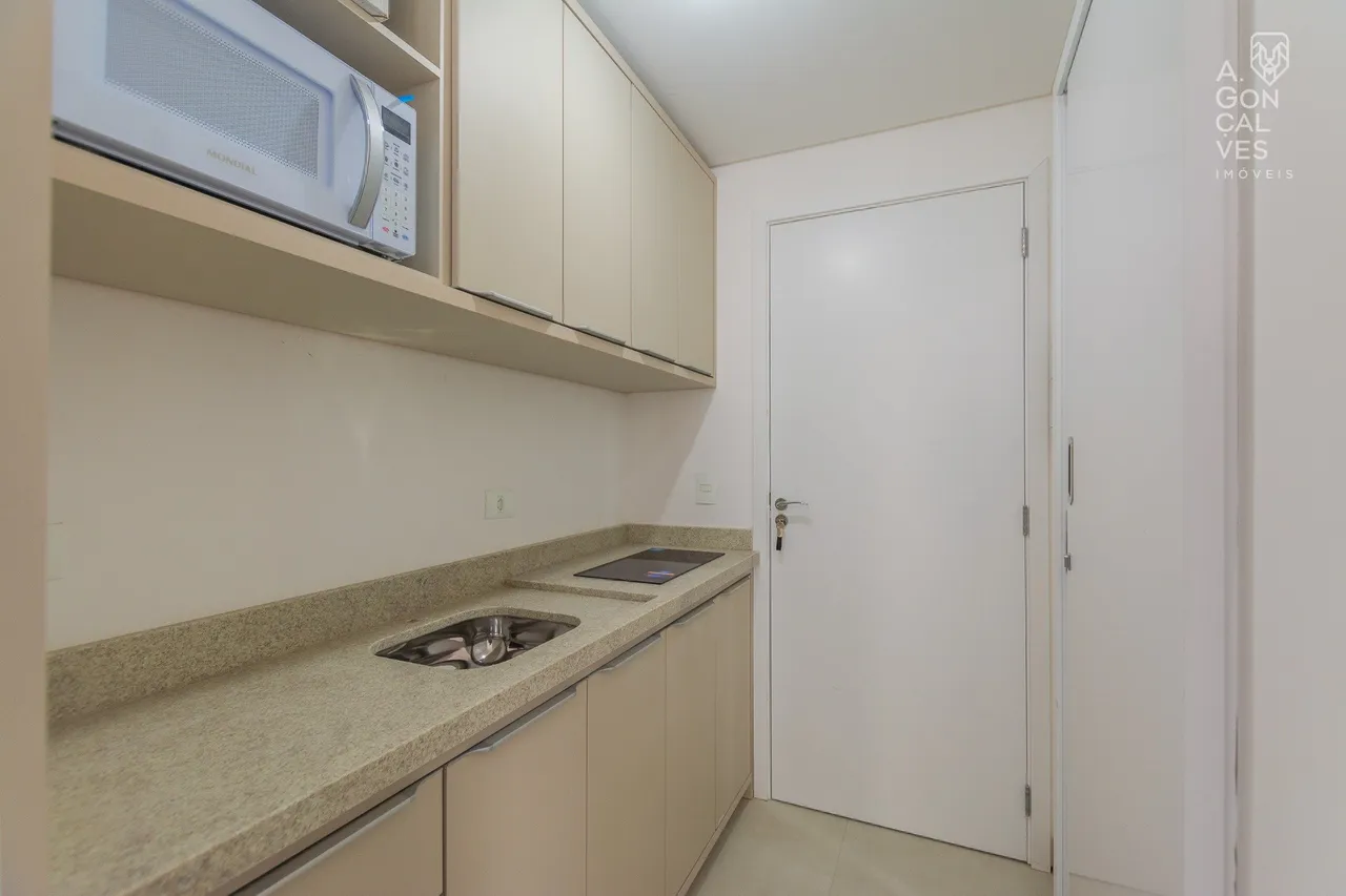 Studio mobiliado de 28 m², 1 quarto e varanda de vidro — photo 7