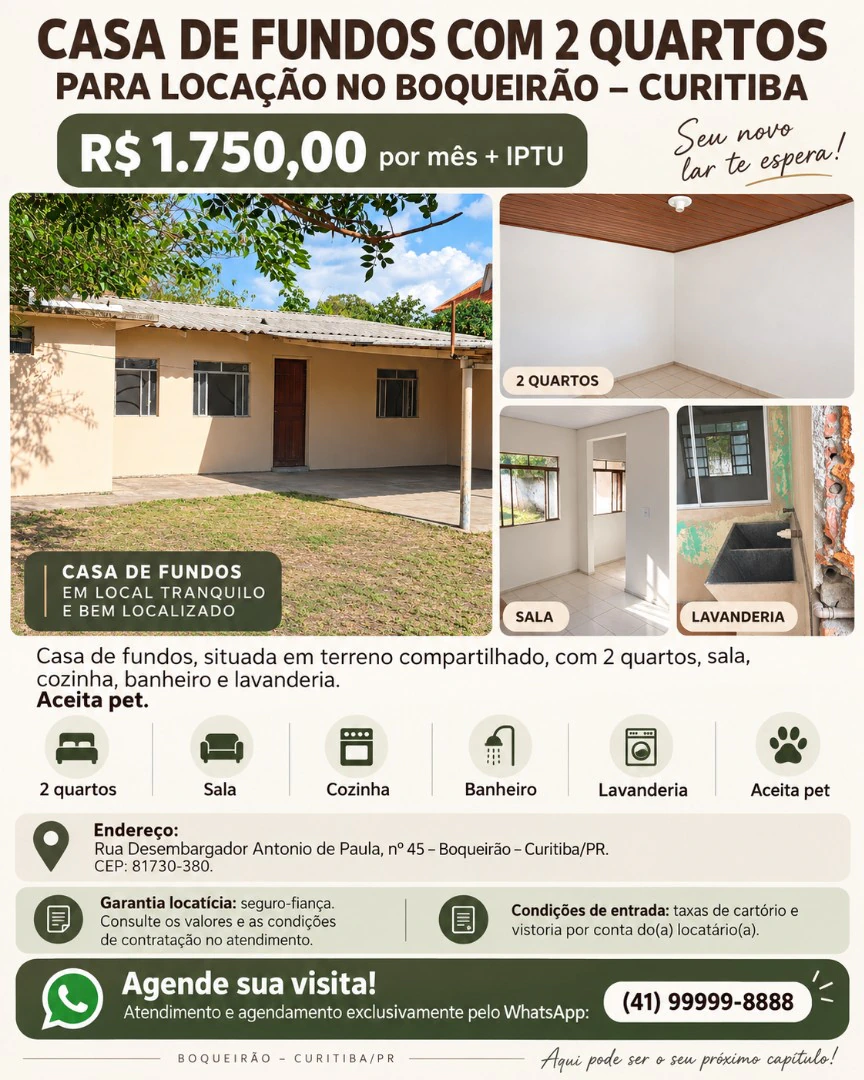 2-bedroom, 65 m² house in Curitiba