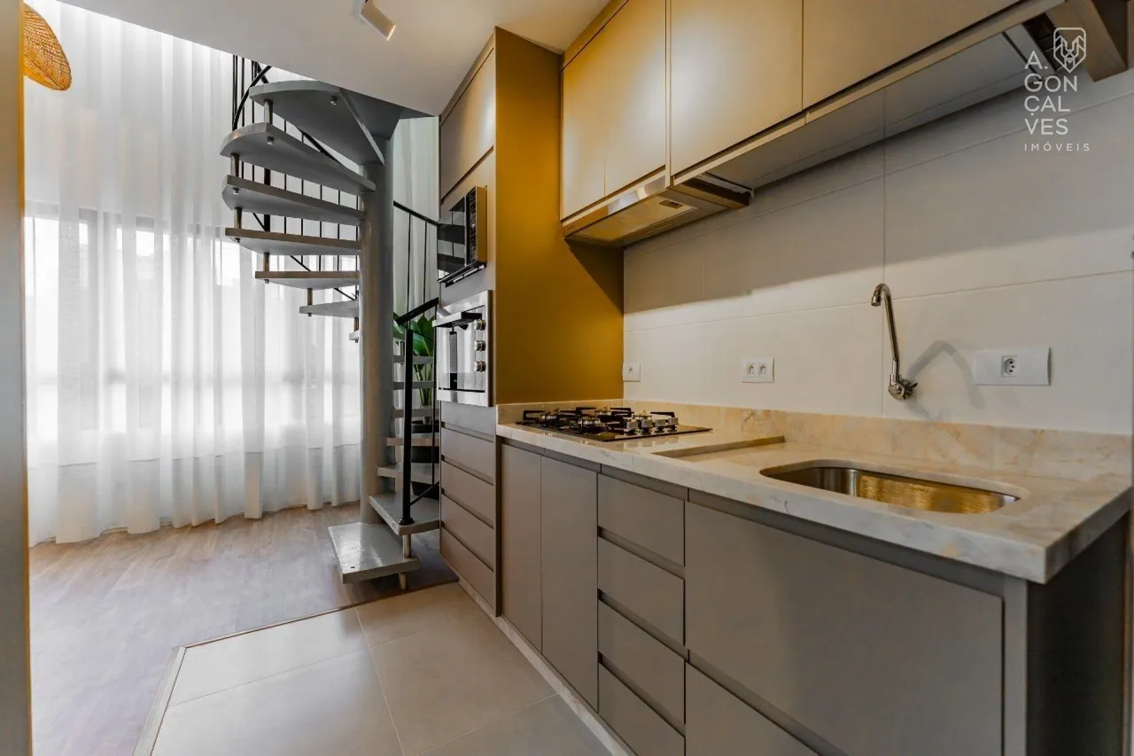 Furnished apartment, 51 m², with floor-to-ceiling windows