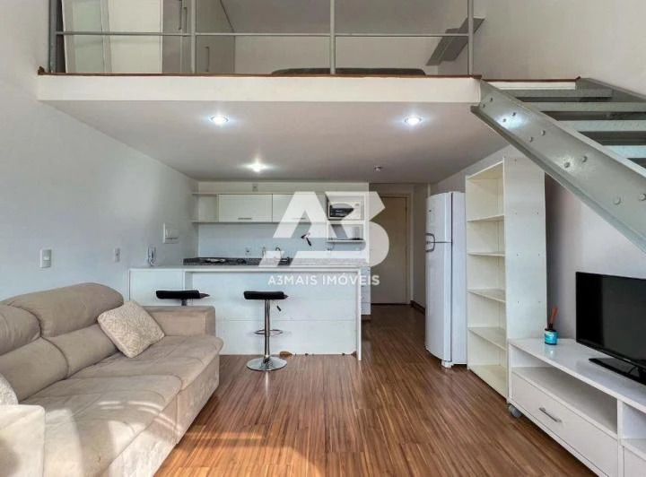 Furnished loft with 1 bedroom and open-plan kitchen