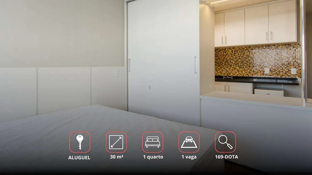 Studio with 1 bedroom and 1 parking space, 30 m²