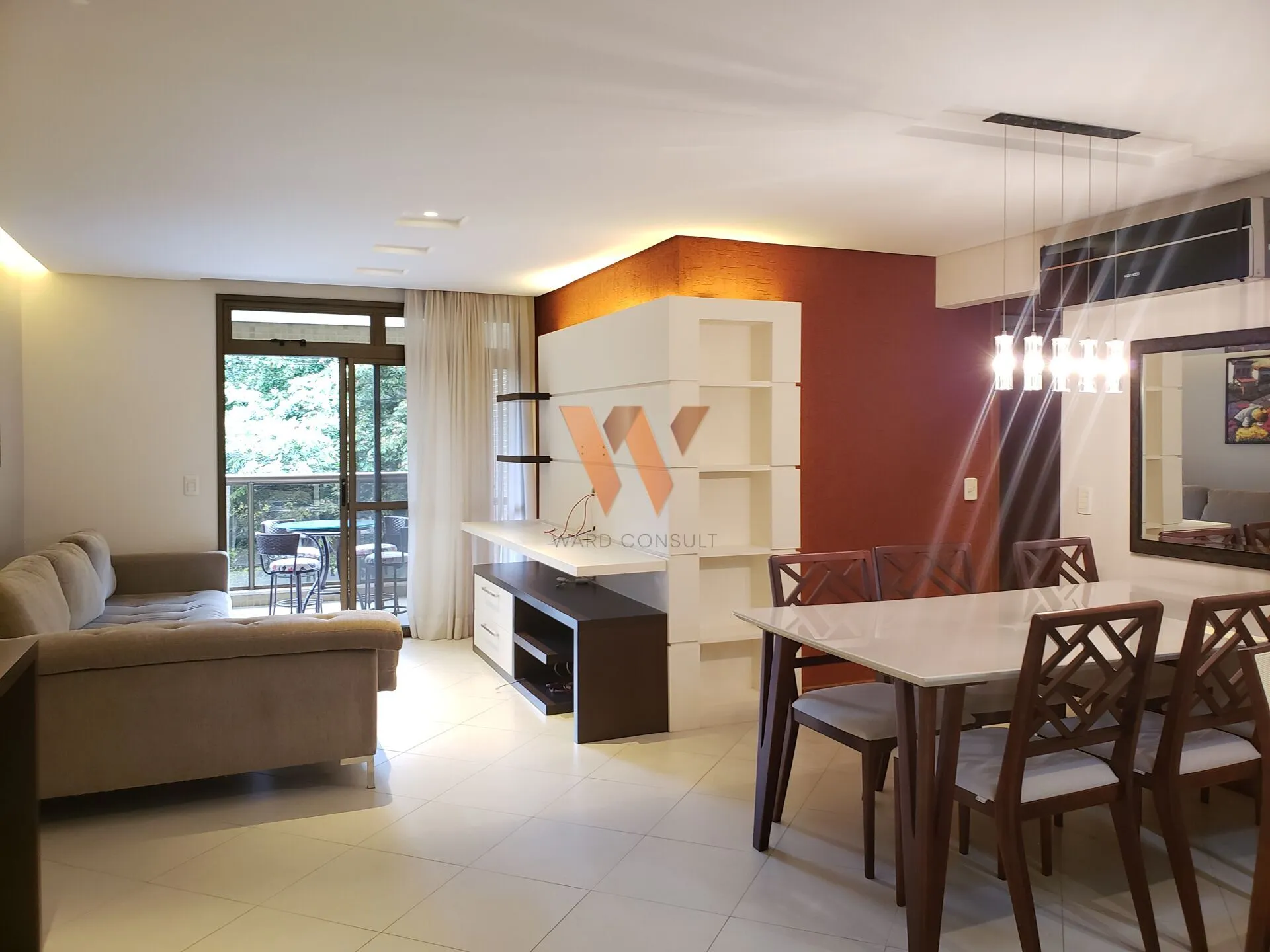 Furnished 3-bedroom apartment with open-plan kitchen
