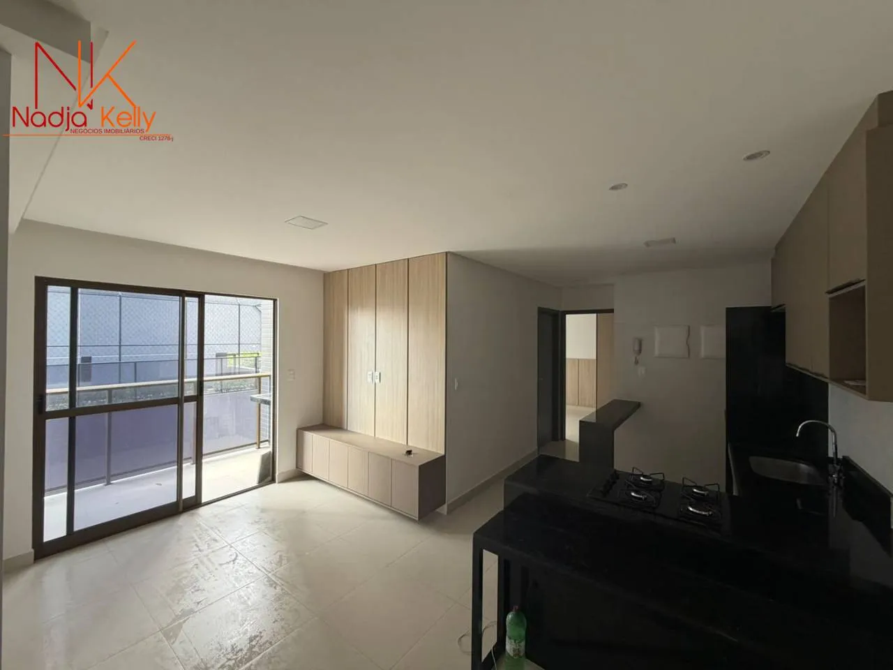 2-bedroom apartment in a building with a coworking space