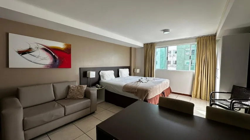 Apartamento com 1 quarto, ducha elétrica e 1 vaga
