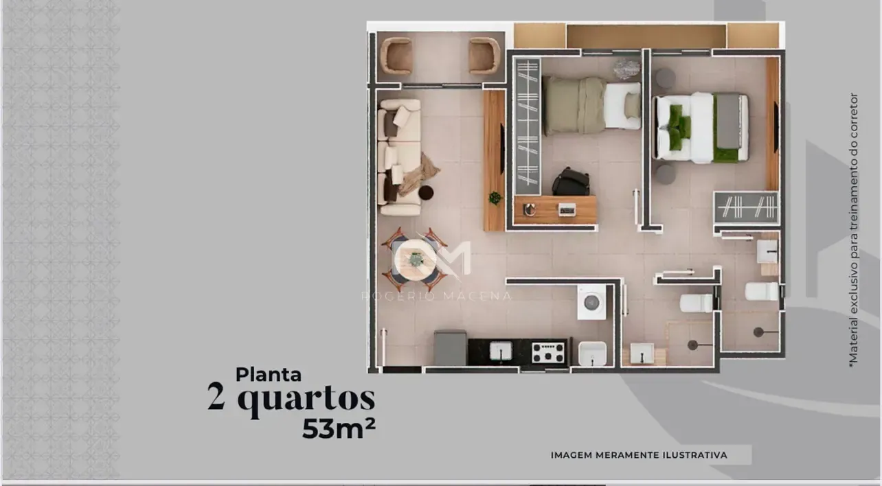 Apartment, 53 m², with a washing machine — photo 27