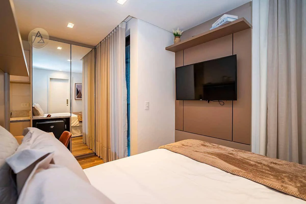 Furnished studio with attached bedroom and private BBQ