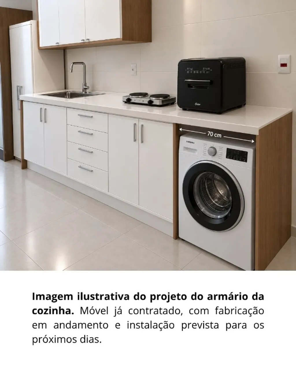 One-bedroom apartment with a washing machine — photo 5