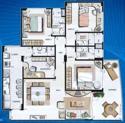 Home office in a 4-bedroom apartment, 114 m² — photo 11