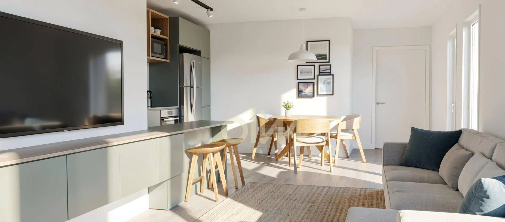 Furnished studio with open-plan kitchen and 1 parking space