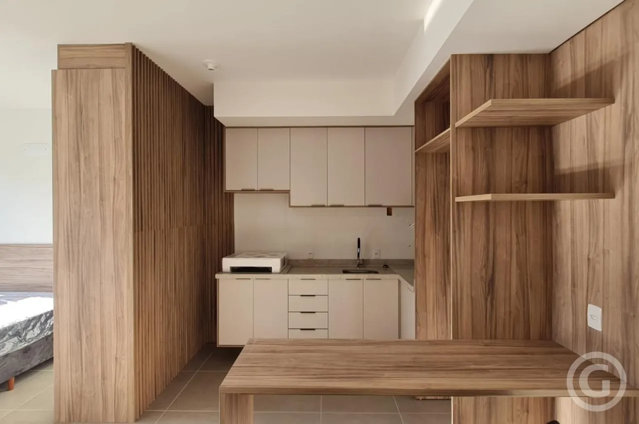 Estúdio mobiliado de 30 m² com cozinha americana