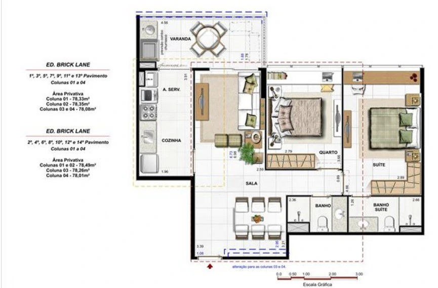 Apartamento de 2 quartos de frente com varanda gourmet — photo 19