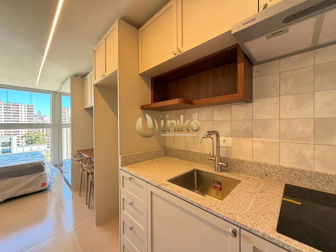 1-bedroom apartment with 21 m² and open-plan kitchen — photo 2