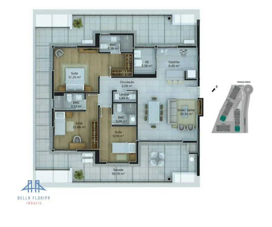 Мебльована квартира 303 м² на 6 поверсі з BBQ — photo 13