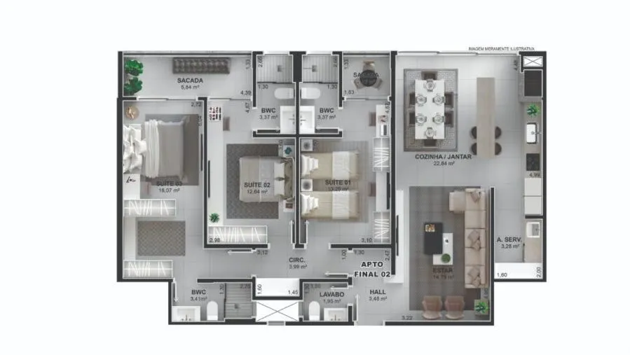 Balcony with a grill in a 3-bedroom apartment, 131 m² — photo 4