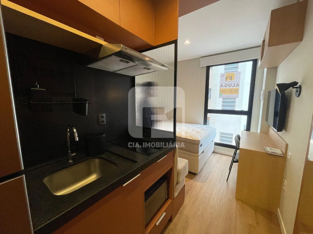 Furnished 45 m² studio with 1 bedroom and open kitchen — photo 12