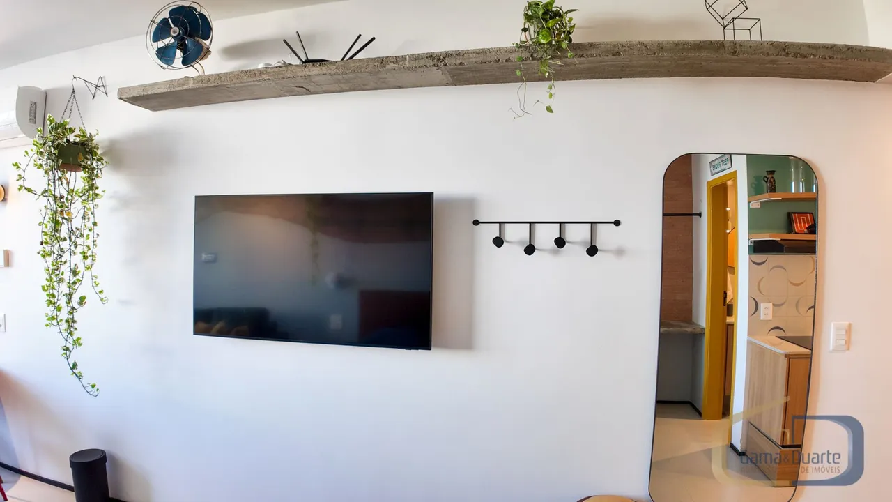 Furnished apartment with open-plan kitchen and glass shower — photo 15