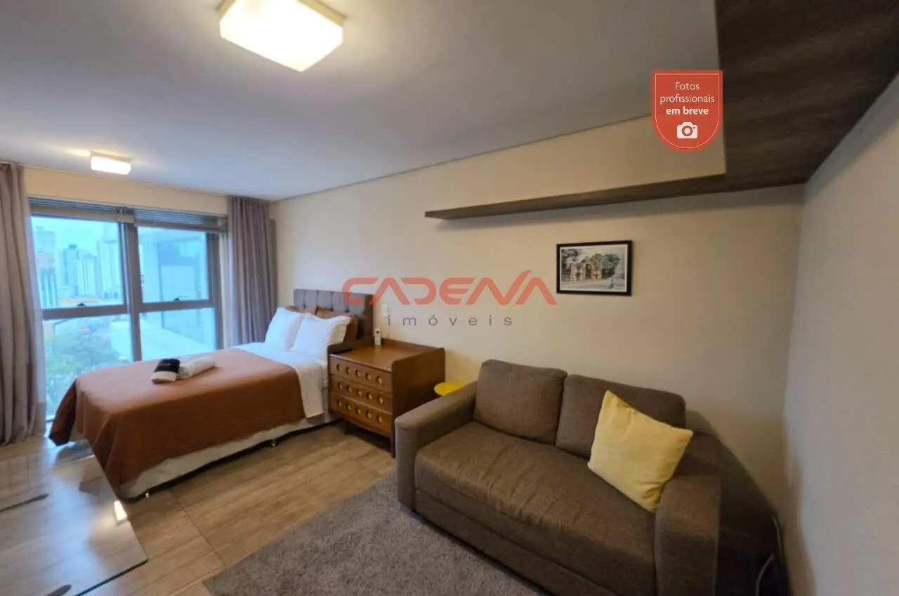 Furnished studio in a building with a gym