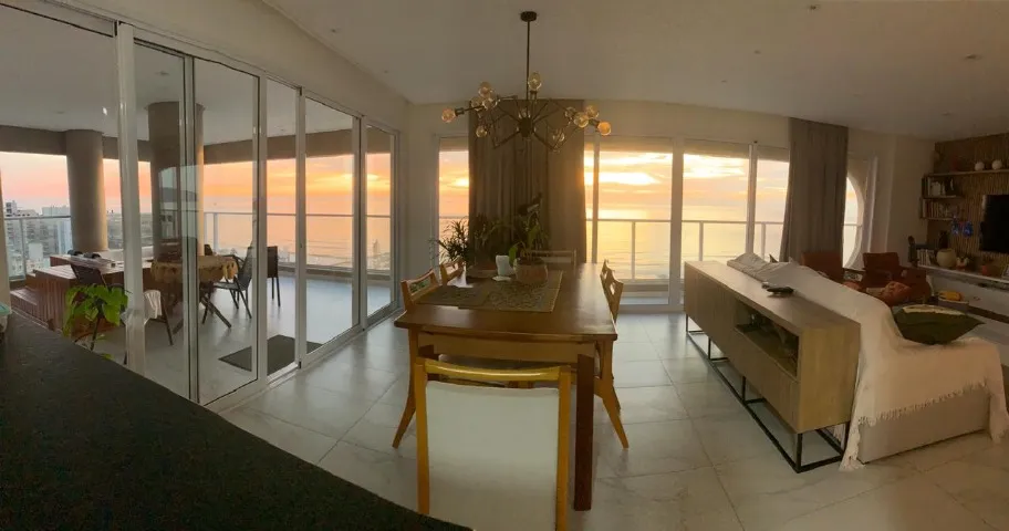 Furnished apartment with balcony and open-plan kitchen