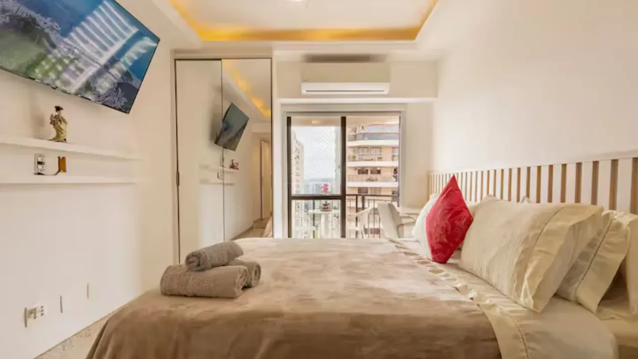 Apartamento de 1 quarto em condomínio com sauna