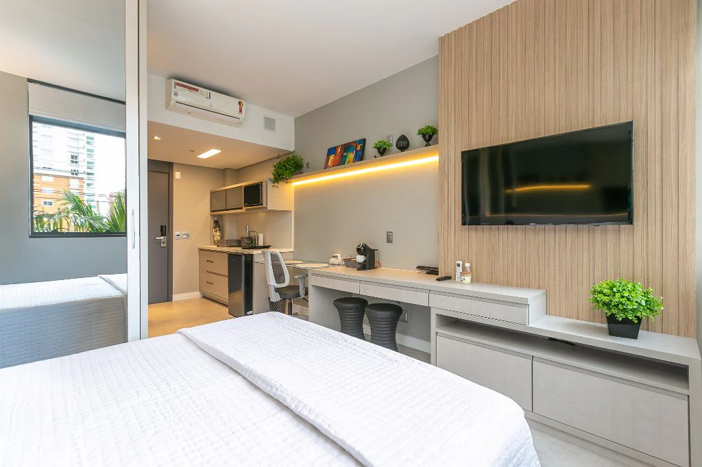Furnished 23 m² studio on the 2nd floor with air conditioning