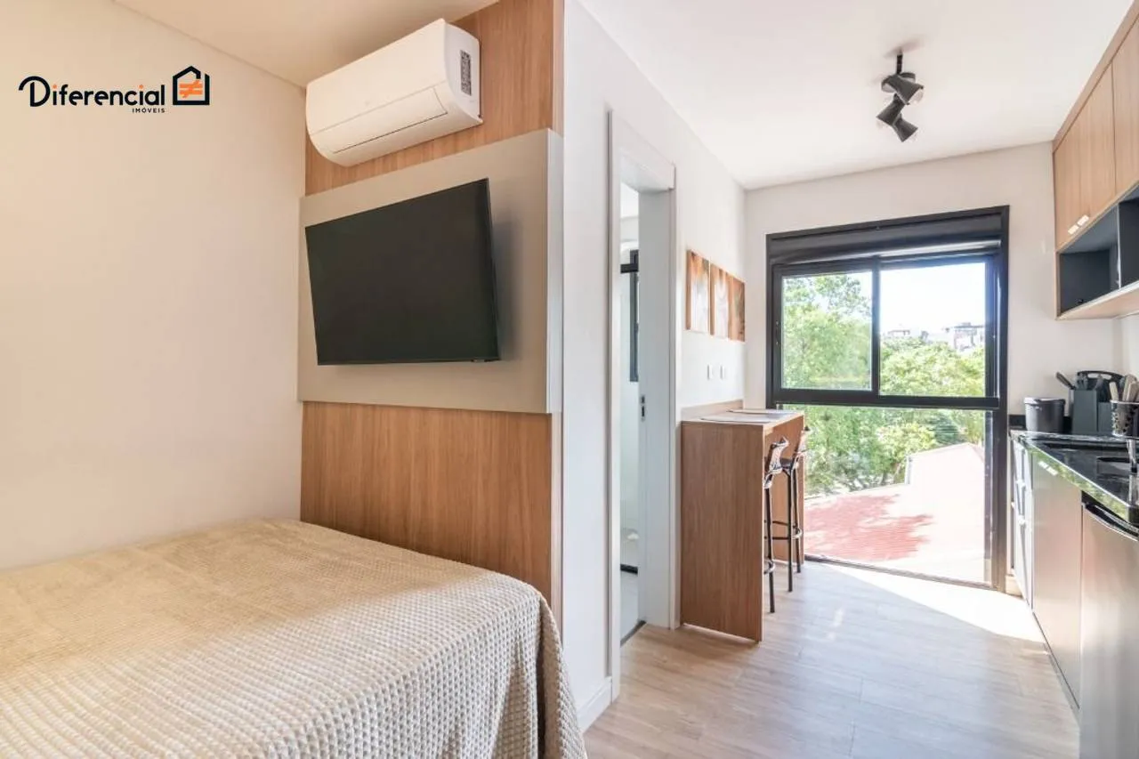 Furnished studio with terrace, 1 bedroom and 17 m²