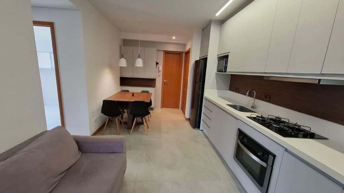 2-bedroom apartment with a grill on the balcony