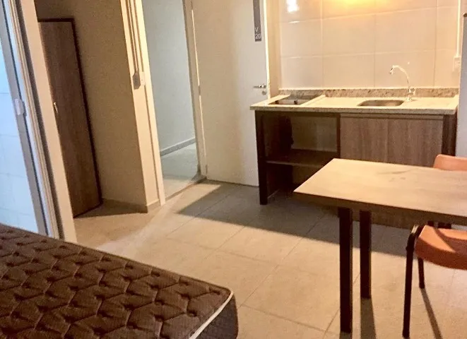 20 m² studio with a washing machine and a home office