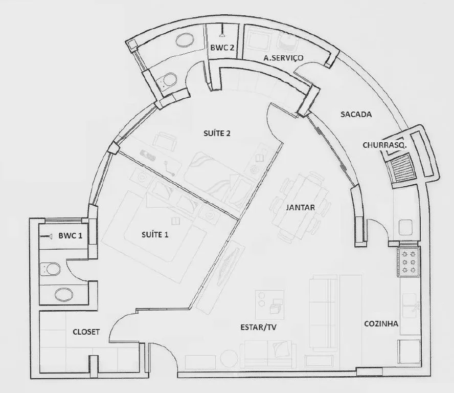 Apartamento de 118 m² com 2 quartos e cozinha separada — photo 31