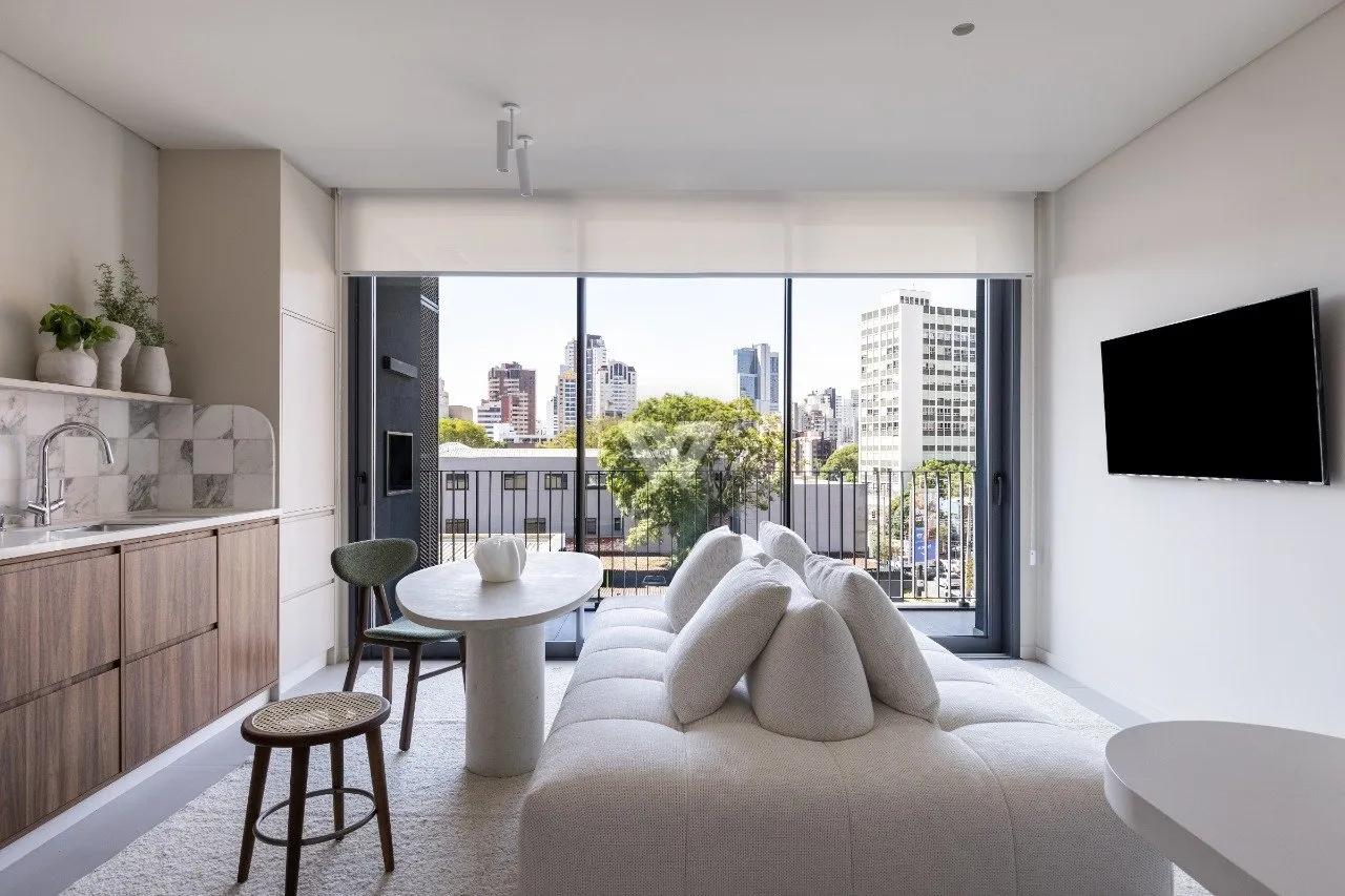 1-bedroom apartment with integrated open-plan kitchen