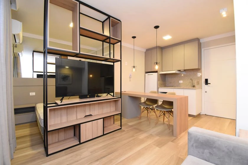 Furnished studio with 1 bedroom and 1 parking spot