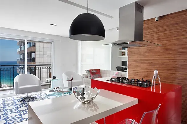 Furnished 2-bedroom apartment with open-plan kitchen