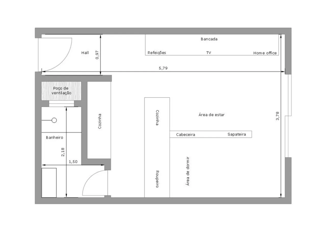 Furnished 31 m² studio with open-plan kitchen — photo 15