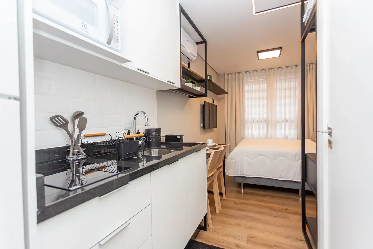 Apartamento mobiliado de 1 dormitório com box de vidro — photo 4