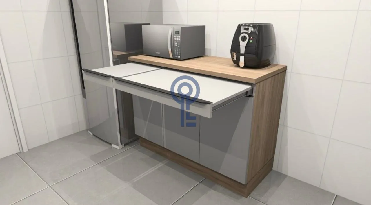 2-bedroom apartment in a building with a gym