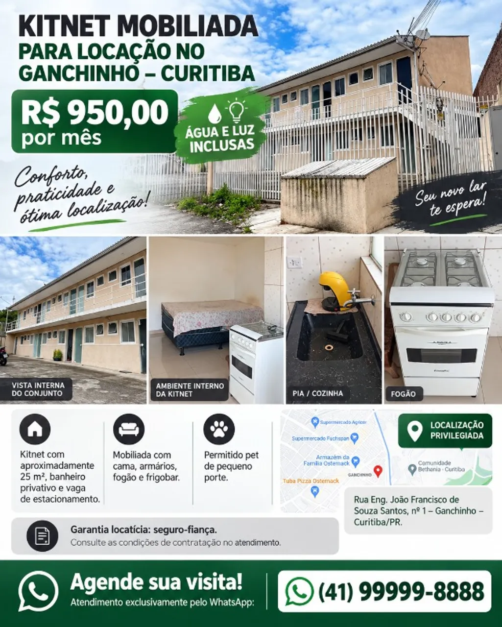 Kitnet estúdio com 1 quarto, 1 banheiro e 1 vaga — photo 2