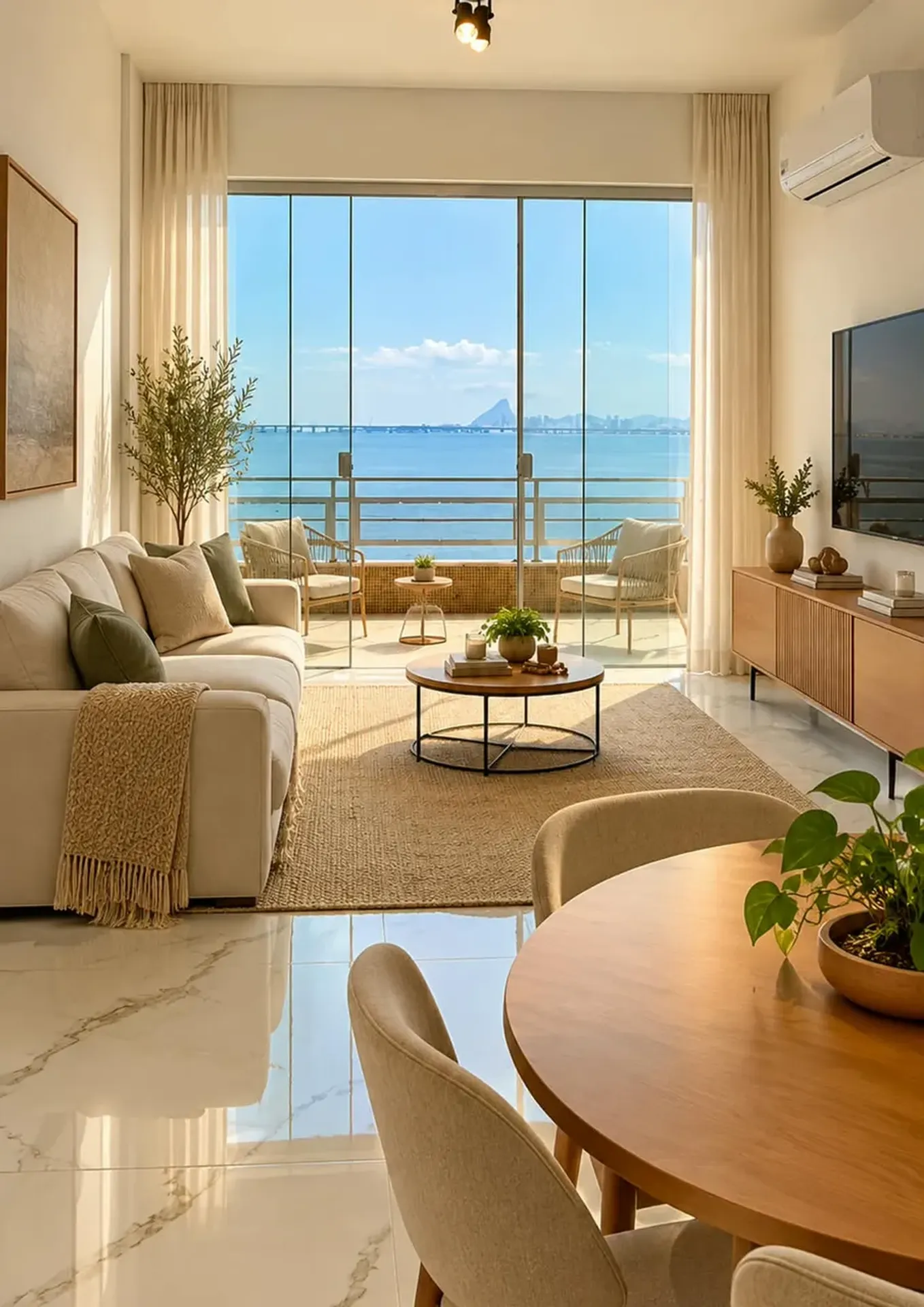 3-bedroom apartment with a water view