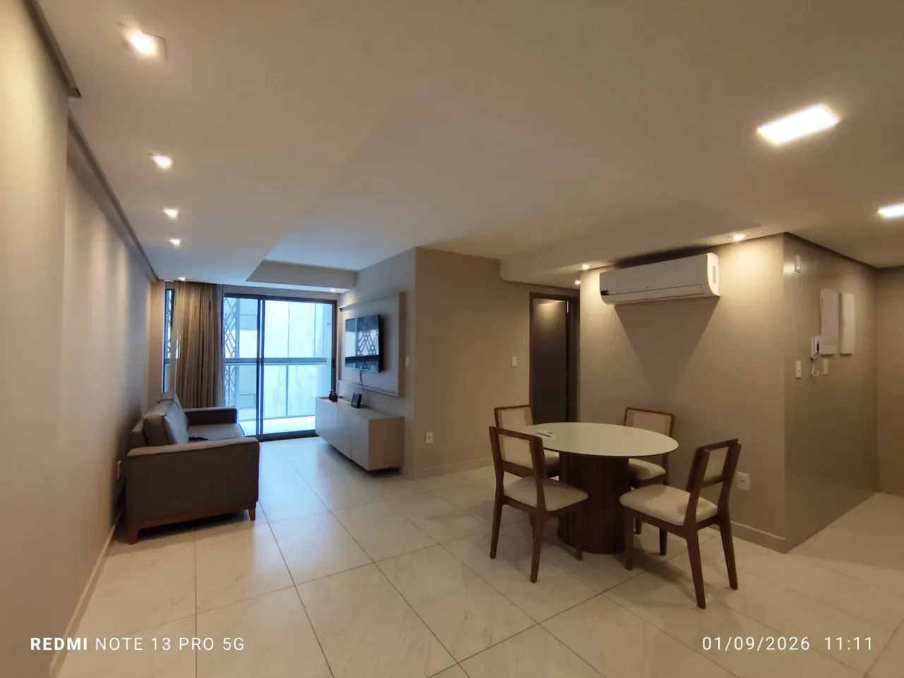 68 m² apartment with a grill on the balcony and a water view