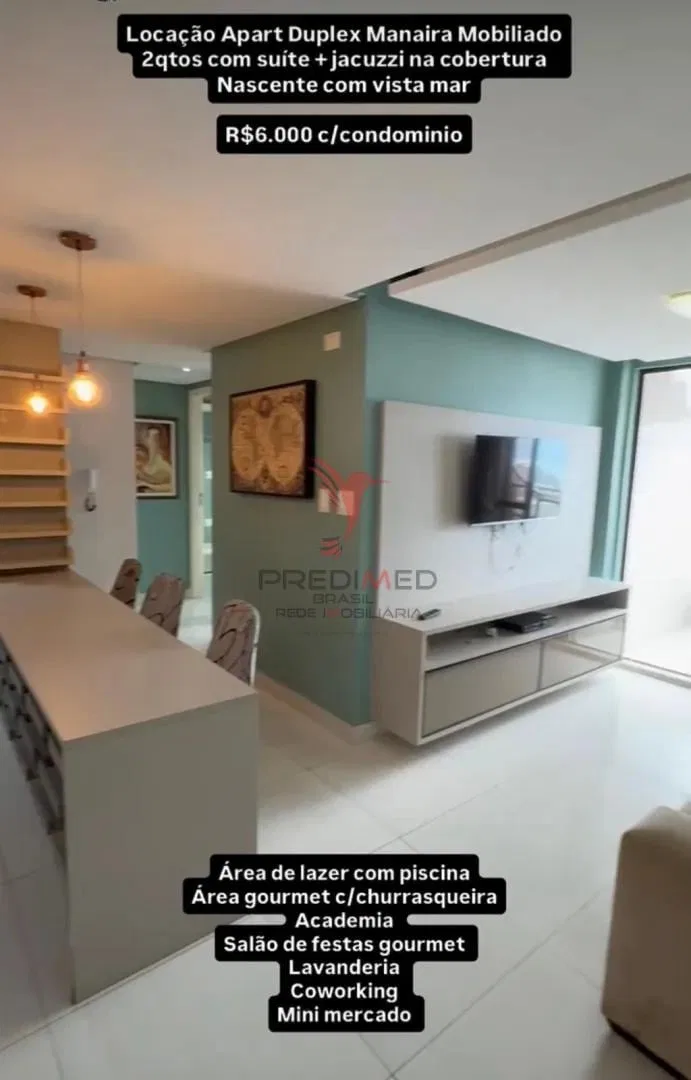 Furnished ground-floor duplex with 2 bedrooms and suite