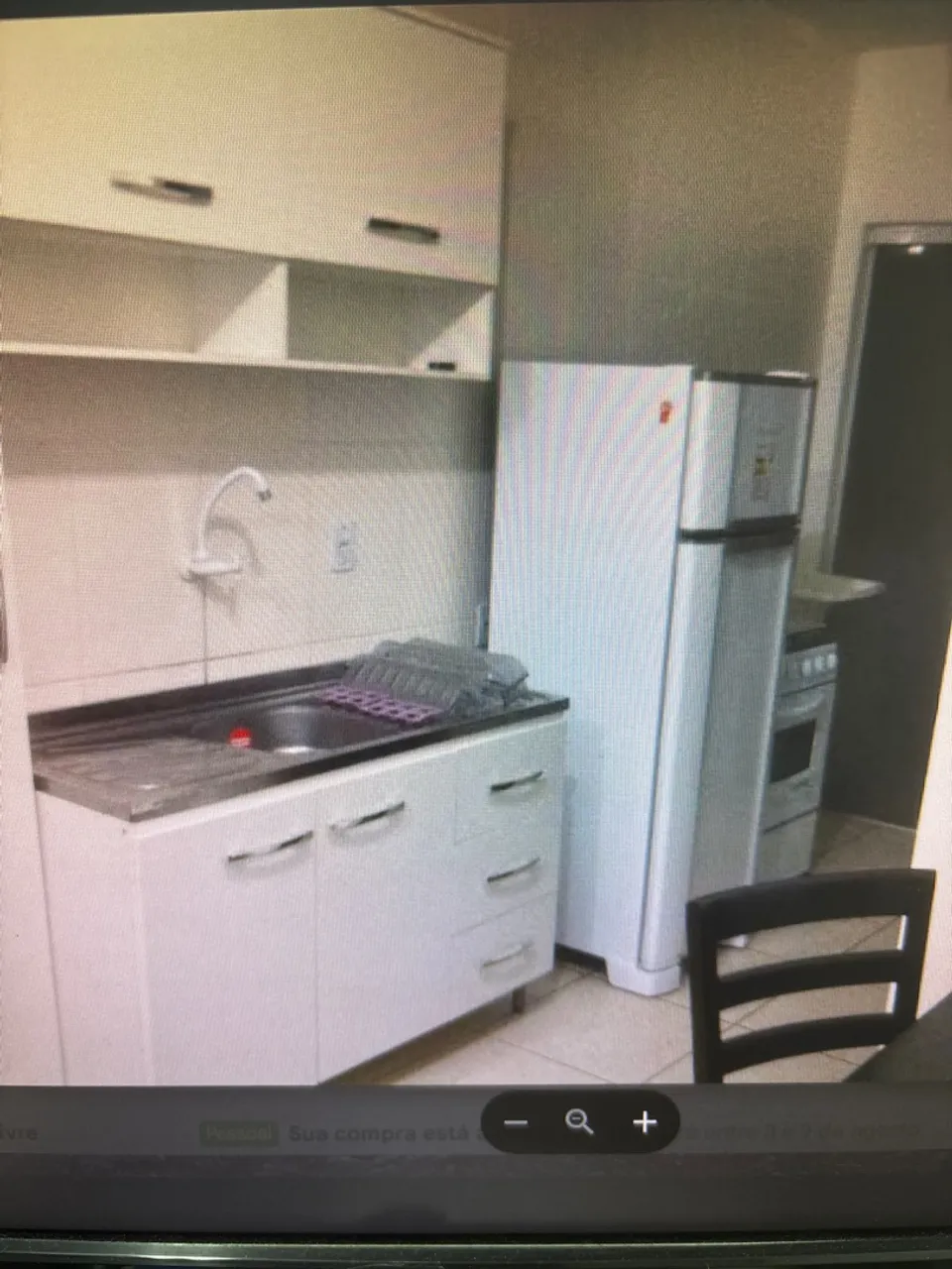 Furnished studio with balcony and laundry area