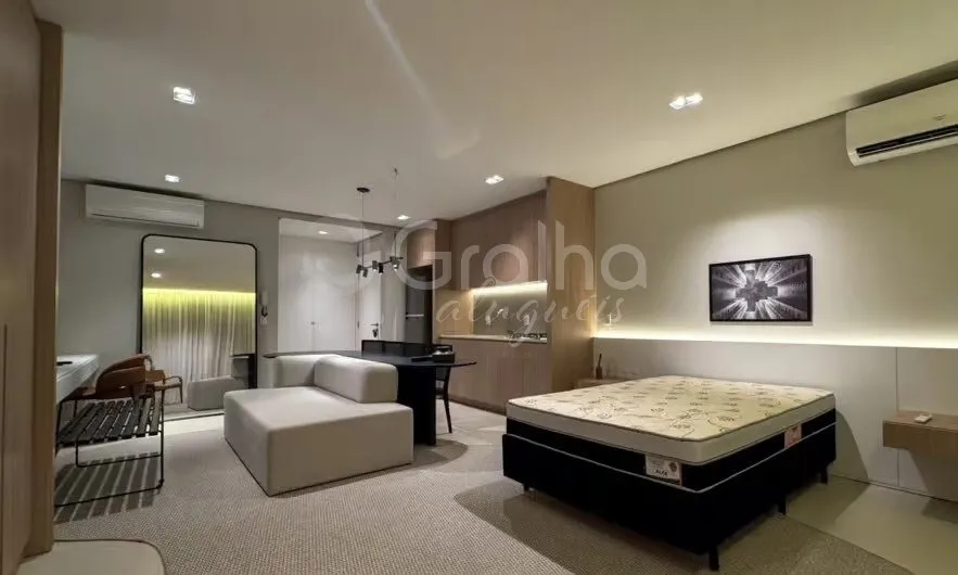 Furnished studio with 1 bedroom and integrated kitchen — photo 25