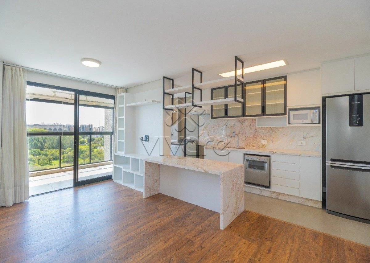 2-bedroom apartment with a grill on the balcony in Curitiba
