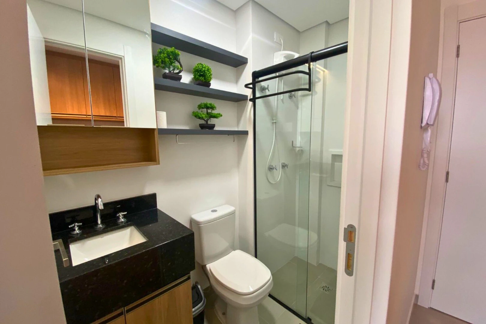Furnished 24 m² studio with open-plan kitchen and balcony — photo 4